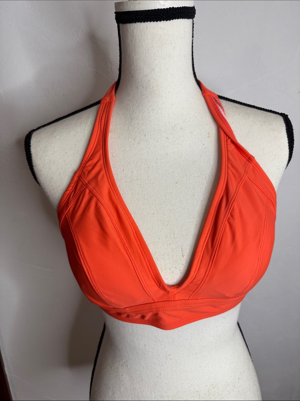 Title Nine Swim Suit Halter Plunge and Swim Shorts in Orange Size Large